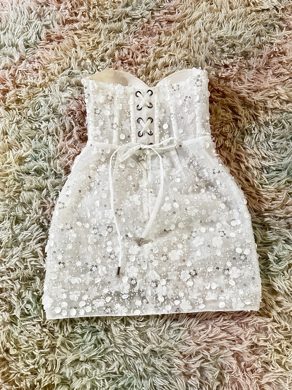 Rosie Etienne Eloise Beaded Flower Lace Wedding Party Limited Edition Dress UK8 - Picture 10 of 14